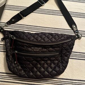MZ Wallace Quilted Black Waist Bag